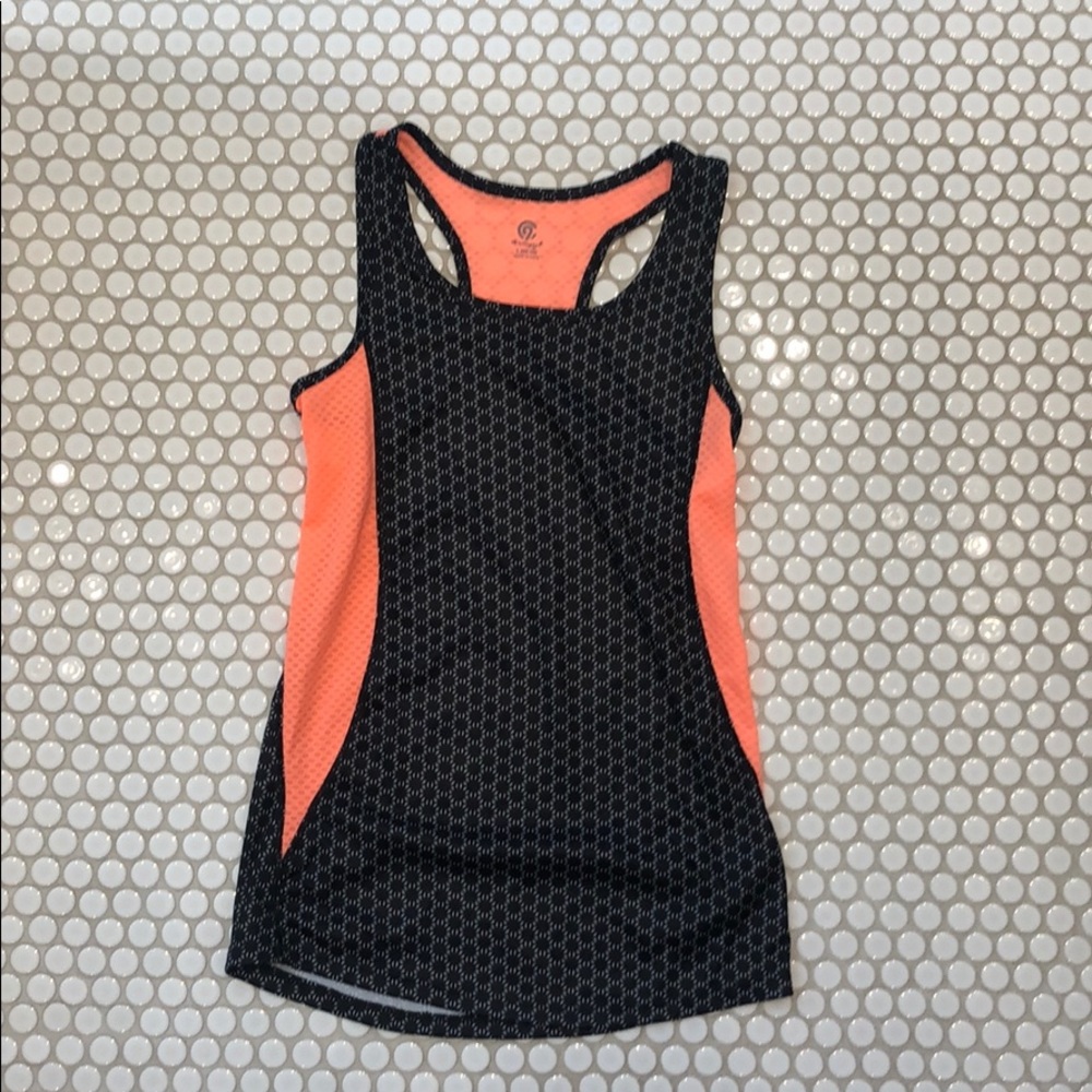 CHAMPION black/neon orange girls athletic tank top